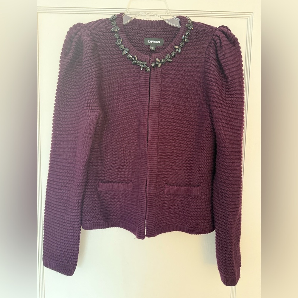 Express Rich Purple sweater/cardigan